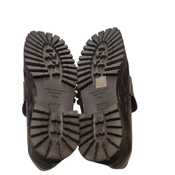 Freda Salavdore Hana lug sole black leather loafers size 10.5 - Picture 10 of 10